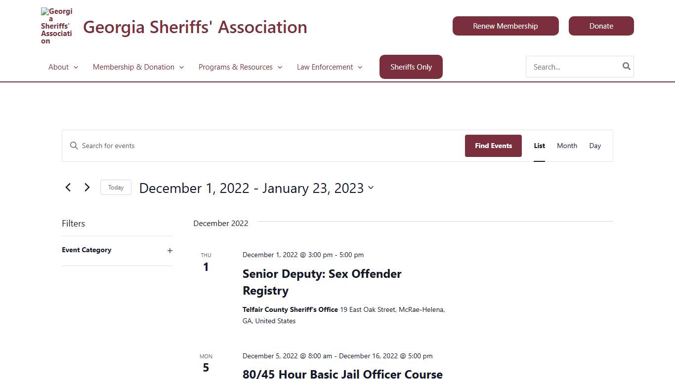 Events from August 12, 2022 – October 10, 2022 – Page 3 – Georgia Sheriffs' Association